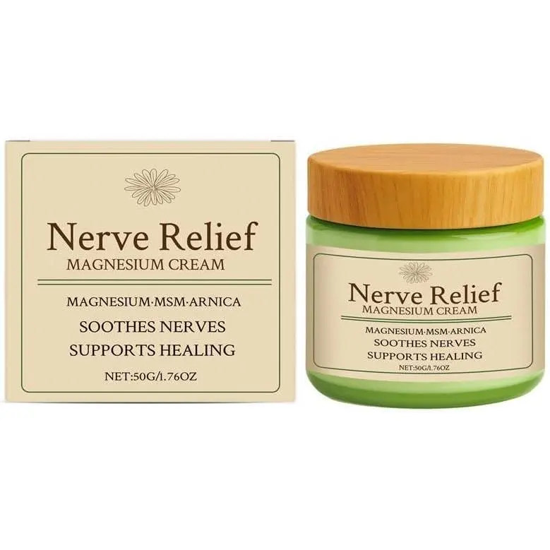 Total Relief Magnesium Cream - Nerve Relief Magnesium Cream with MSM & Arnica, Soothes Nerves & Daily Soothing Support, 50g/1.76oz