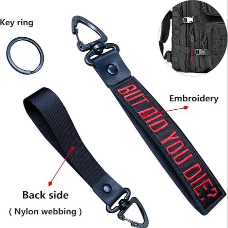 BUT DID YOU DIE Letter Pattern Keychain, Personalized Key Chain, Hand Wrist Lanyard Wristlet Lanyard for Luggage, Key Ring