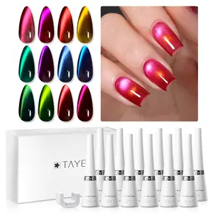 TAYE Cat Eye Nail Gel, 10g (0.34 fl. oz.), Includes Magnet, Pearl Holographic Magnetic Powder Cat-Eye Nail Polish, Salon-Quality, Requires UV Lamp for Curing, For Home Use, Perfect Gift for Women