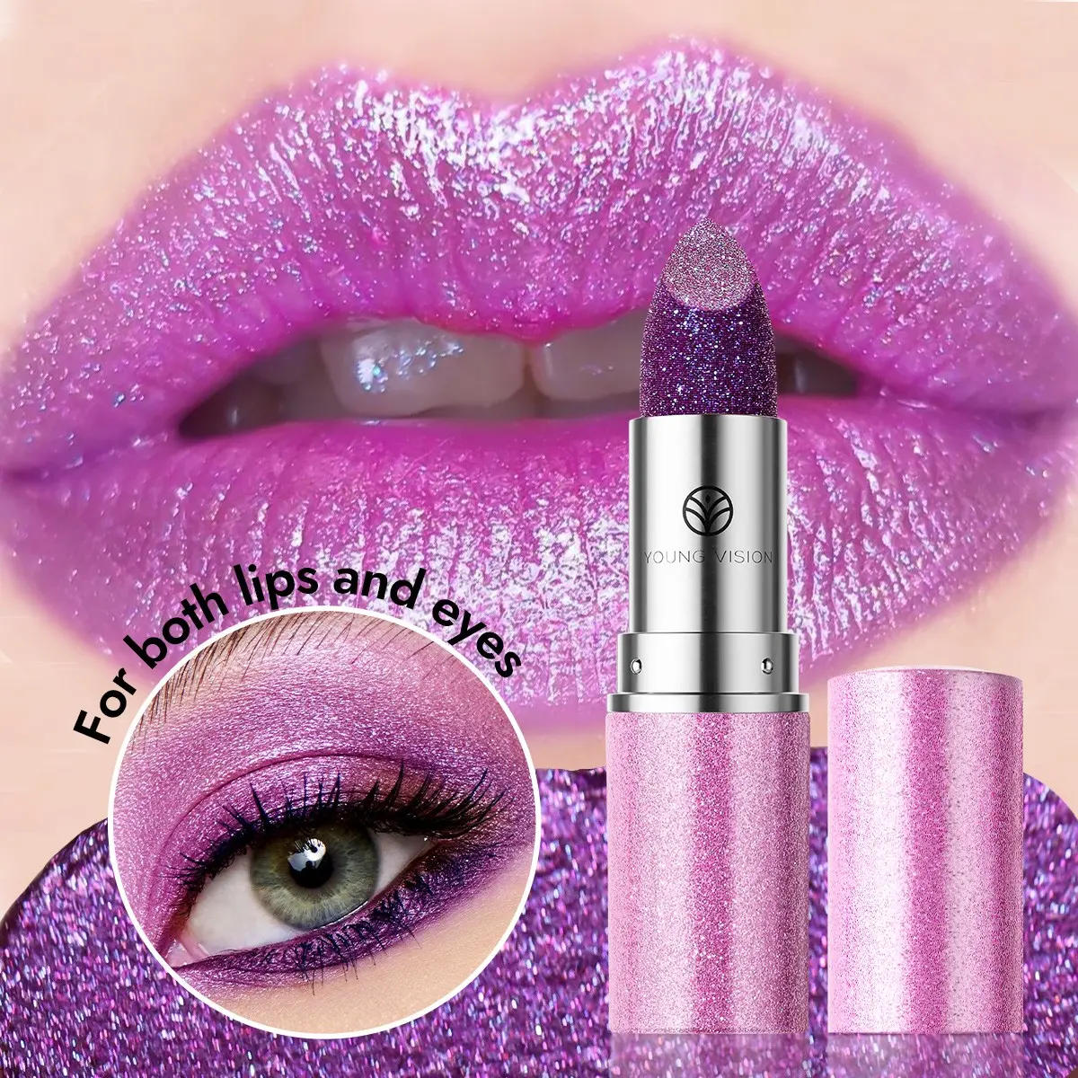 YOUNG VSION Chameleon Lipstick, Dual-Use Eye Shadow Balm, Stackable Makeup, Perfect for Daily and Creative Looks, Multifunctional Cosmetics