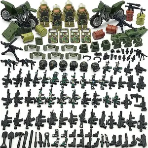 Military Weapon Guns Accessories for Minifigure Block Toys Include Camouflage Helmets E.O.D Suits Shields for Army Soldiers Gear Set Building Kits Kids Toy(260pcs)fidget toys