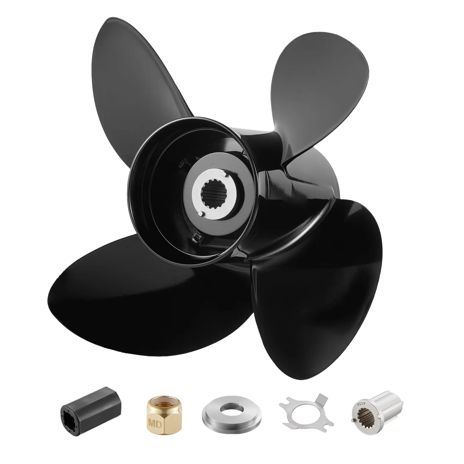 Outboard Propeller (OEM No.8M0084495) - 14x19 Pitch, High-Strength Aluminum Alloy Construction, Easy Installation, Smooth Quiet Operation
