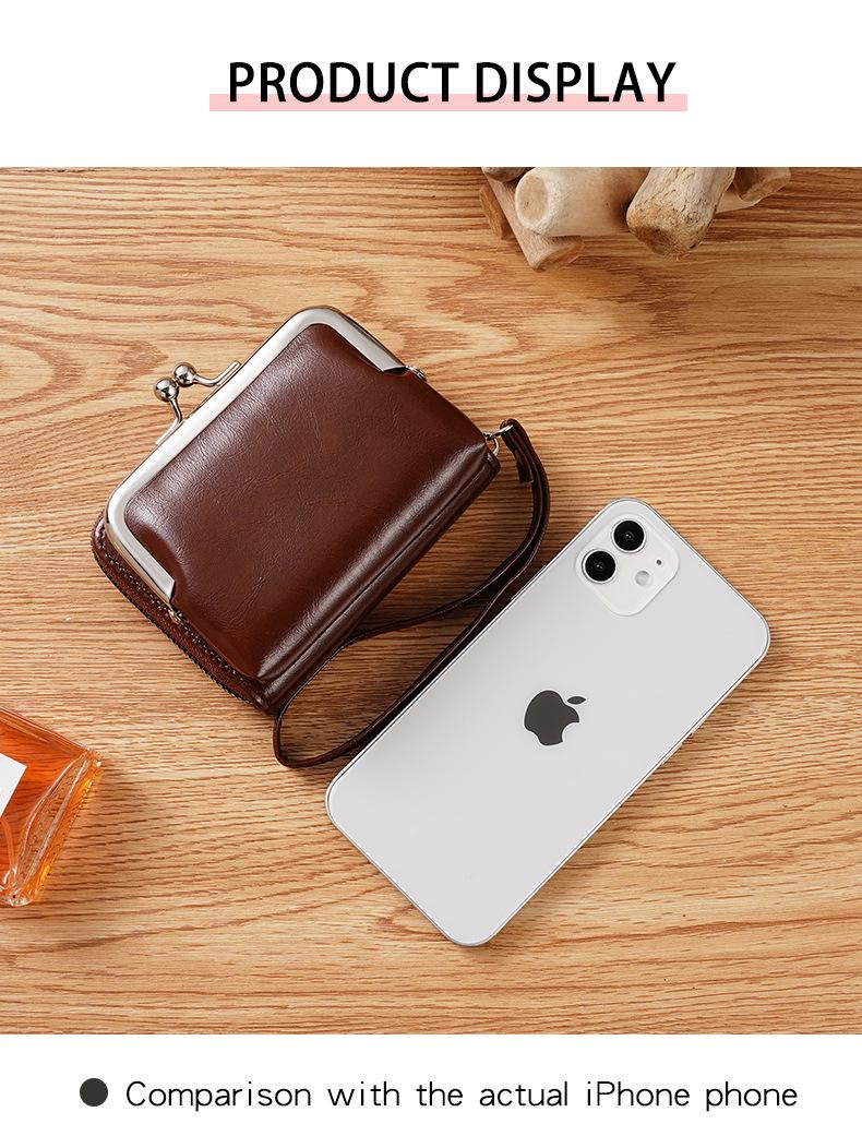 Women's Large Capacity Wristlet Bag, Multi-Layer Wallet with Card Slots, Coin Pocket, Vintage Style, Burgundy, Business/casual, Gift Idea