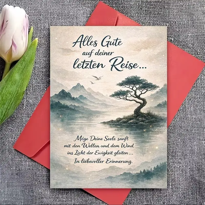 Comfort Greeting Card Set with Envelope, Peaceful Natural Scene, Ideal for Mourning and Support, Perfect Christmas Gift