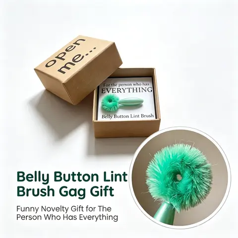 1 Set Funny Belly Button Brush Gift Box, Funny Birthday Gifts, Funny Gag Gifts, Unique Home Decor for Friends and Roommates, Ideal for Parties-YY0
