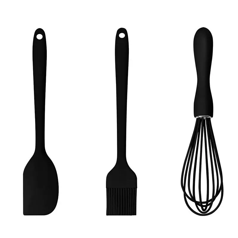 3‑in‑1 Heat‑Resistant Silicone Baking Kit Non‑Stick Kitchen Gadgets Including Spatula Scraper Egg Whisk & BBQ Oil Brush