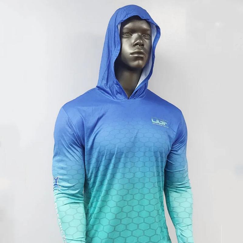 Kyn Apparel Fishing Hoodie Long Sleeve Jersey Sailing UPF 50+ UV Resistant Running Fishing Wear Green Breathable Team Customized Fish Shirt