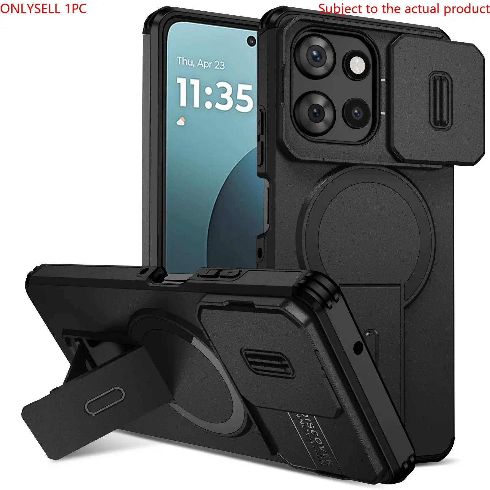 Phone Case for Moto G Play G Power Stylus 5g Edge 2026, Camera Lens Protector, Stand Included, Push Window Design, Smartphone Protective Cover, Cellphone Casing, Casing, TPU Casing