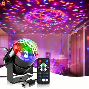 LED Stage Light RGB Disco Ball Lamp Rotating Dj Flashlight Remote Control Magic Car Party Atmosphere Light for Home Ktv Bar Christmas Halloween Birthday Dj Disco Lights Party Lighting Decoration Multicolor Led Lights Cool RGB Light