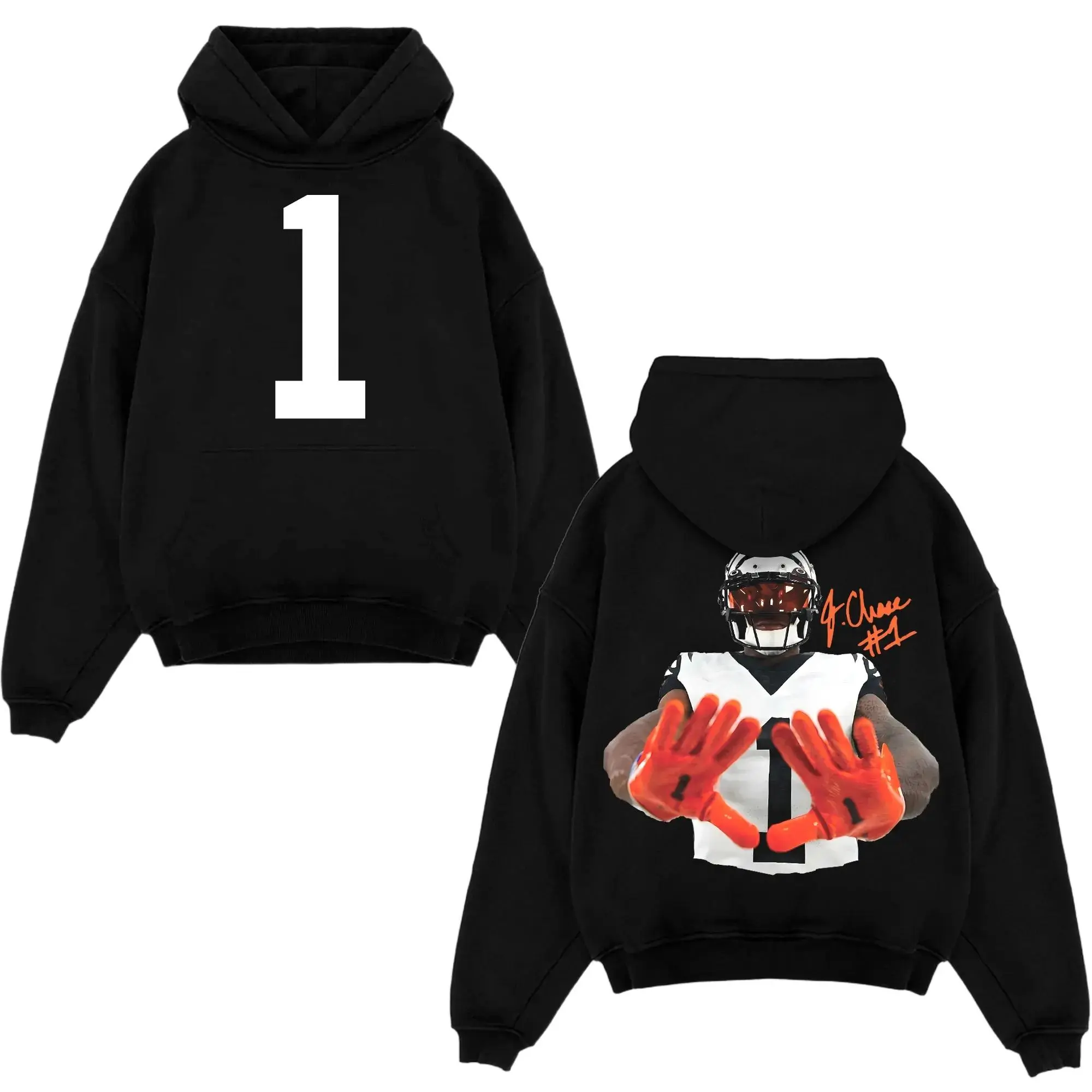 [Sale Up To 50%] Unisex JaMarr Chase White Out Cotton Prenium Hoodie, Football Player Apparel, The Bengals Team Game Day Outfits, American Football Graphic Shirt, Gift For Football Fans
