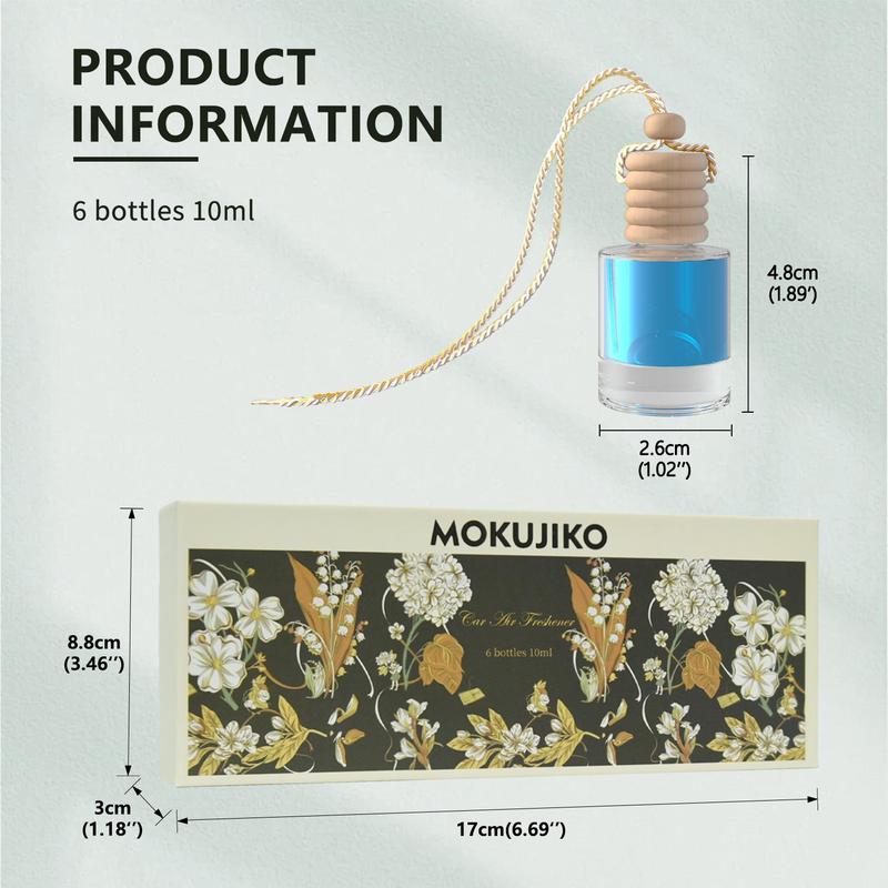 6-Pack Christmas Car Essential Oil Aromatherapy – Suspended Air Freshener for Cars & Homes, Natural Auto Interior Diffuser (Unisex) – Durable for Holiday Drives