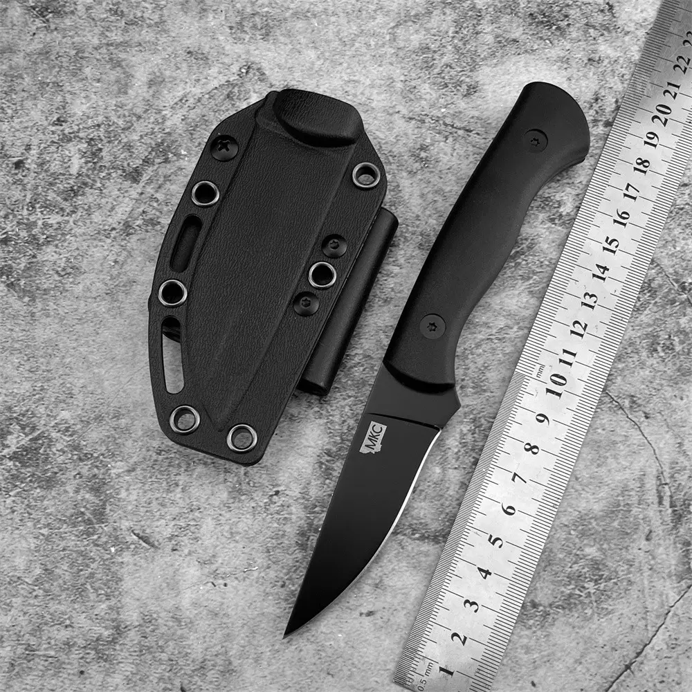 High-quality wear-resistant fixed blade knife with sheath, 7Cr13Mov steel cutting edge, nylon fiber handle, outdoor multi-purpose tool, camping and travel knife, fishing and hiking high-hardness utility knife.