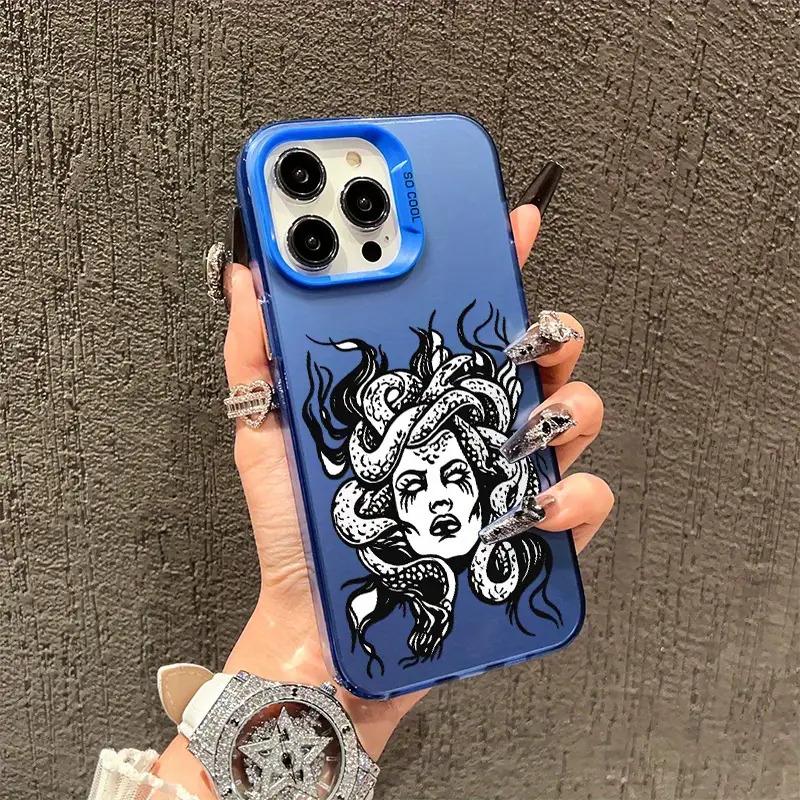 Medusa Pattern iPhone 16 15 14 13 12 XR XS X Plus Pro Max Phone Case Artistic Style Shockproof Protective Cover Durable Scratch-resistant Fashion Trend High-quality Lightweight Eco-friendly Material New Hot-selling Gift