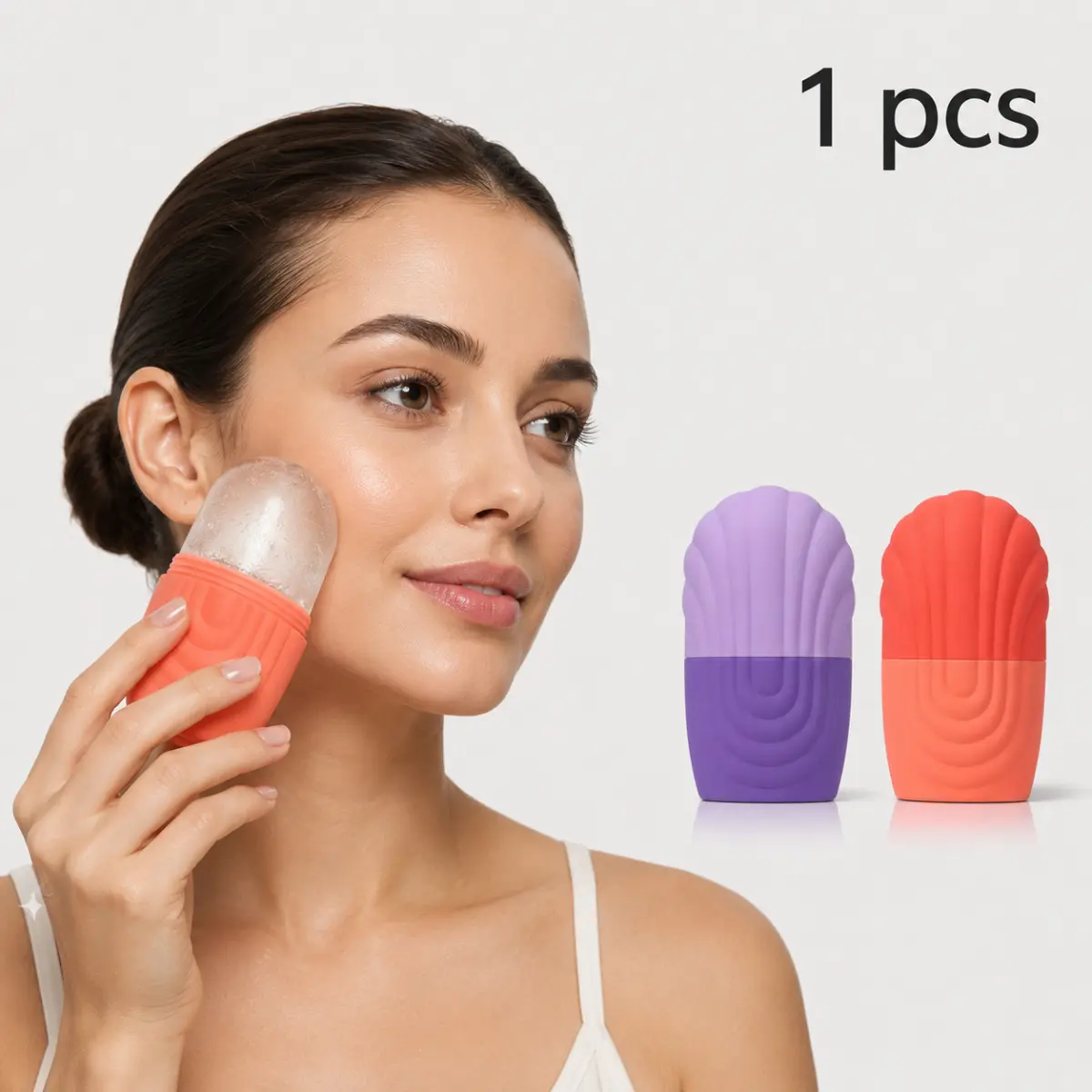 Purple Striped Reusable Silicone Ice Face Roller, Multifunctional Facial Skincare Beauty Tool, Effectively Relieve Facial Puffiness, Shrink Pores, Smooth Wrinkles And Boost Skin Elasticity For Daily Home Facial Care