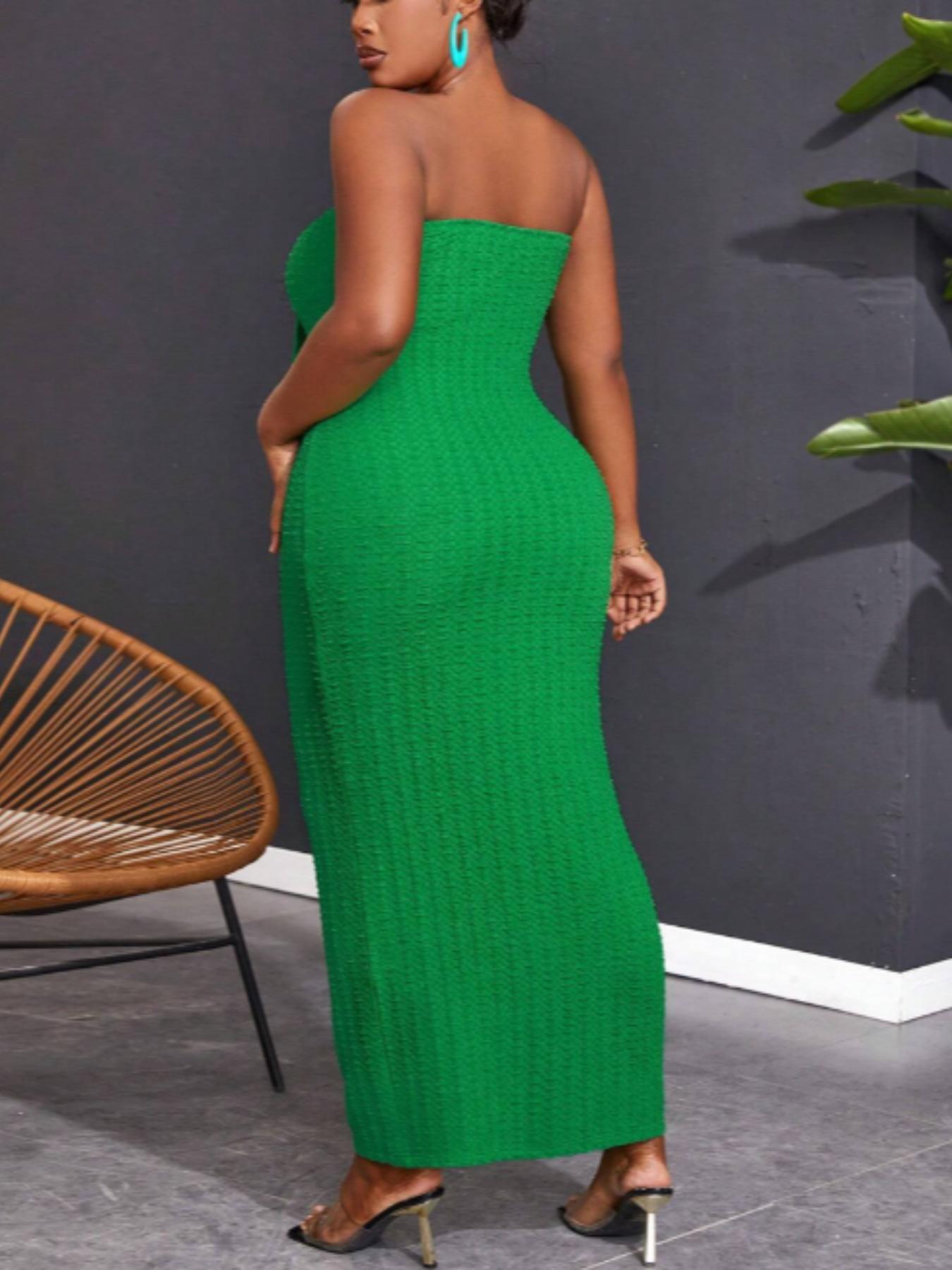 Women's Plain Tube Dress, Casual Bodycon Long Dress for Summer, Kids Clothes for Daily Wear, Womenswear, Sleeveless, Elegant Sleeveless Dress