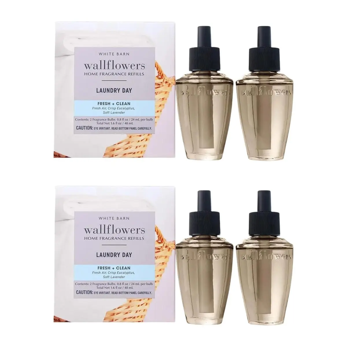 Wallflowers Plug-in Air Freshener Refills - Laundry Day Lavender Fragrance, for Bedrooms & Bathrooms, 4-Pack