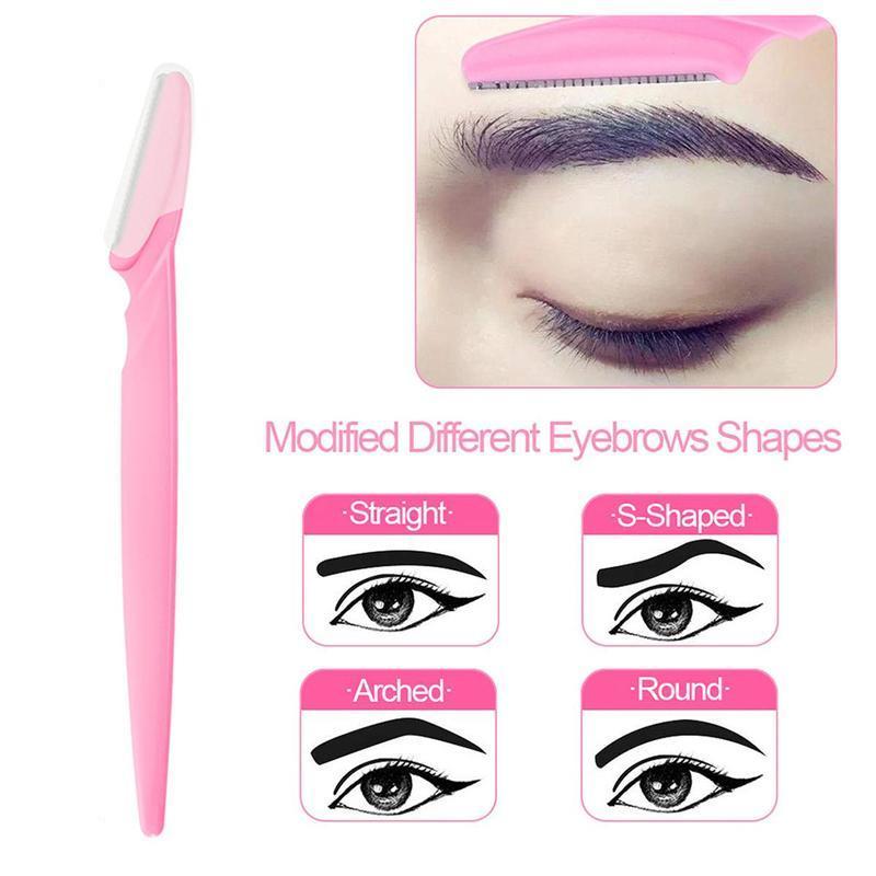 12pcs/set Portable Lightweight Eyebrow Trimmer & Hair Remover Set with Dust Proof Cover, Sharp Facial Razor for Makeup, Convenient Shaver Set, Makeup Tool Set