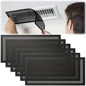 Magnetic Air Vent Cover 5.5x12 Inch Set of 6 - Flexible Magnetic Strip Register Blockers for Ceiling Wall Floor Vents - Ideal Airflow Deflector Storage Solution for HVAC Heating System - Sleek Modern White Decor