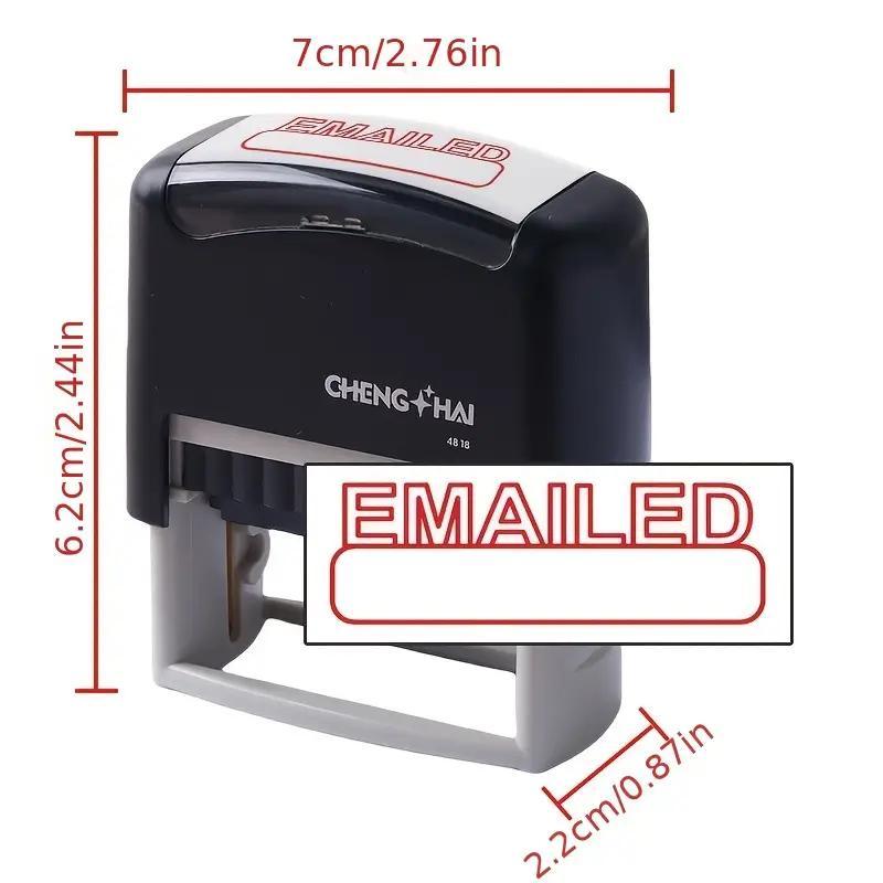 Automatic Ink Stamp for Office Use, Ink Enhances Print Quality, Rectangular Durable Plastic Design, Instant Workflow Solution, Booklet Stamps