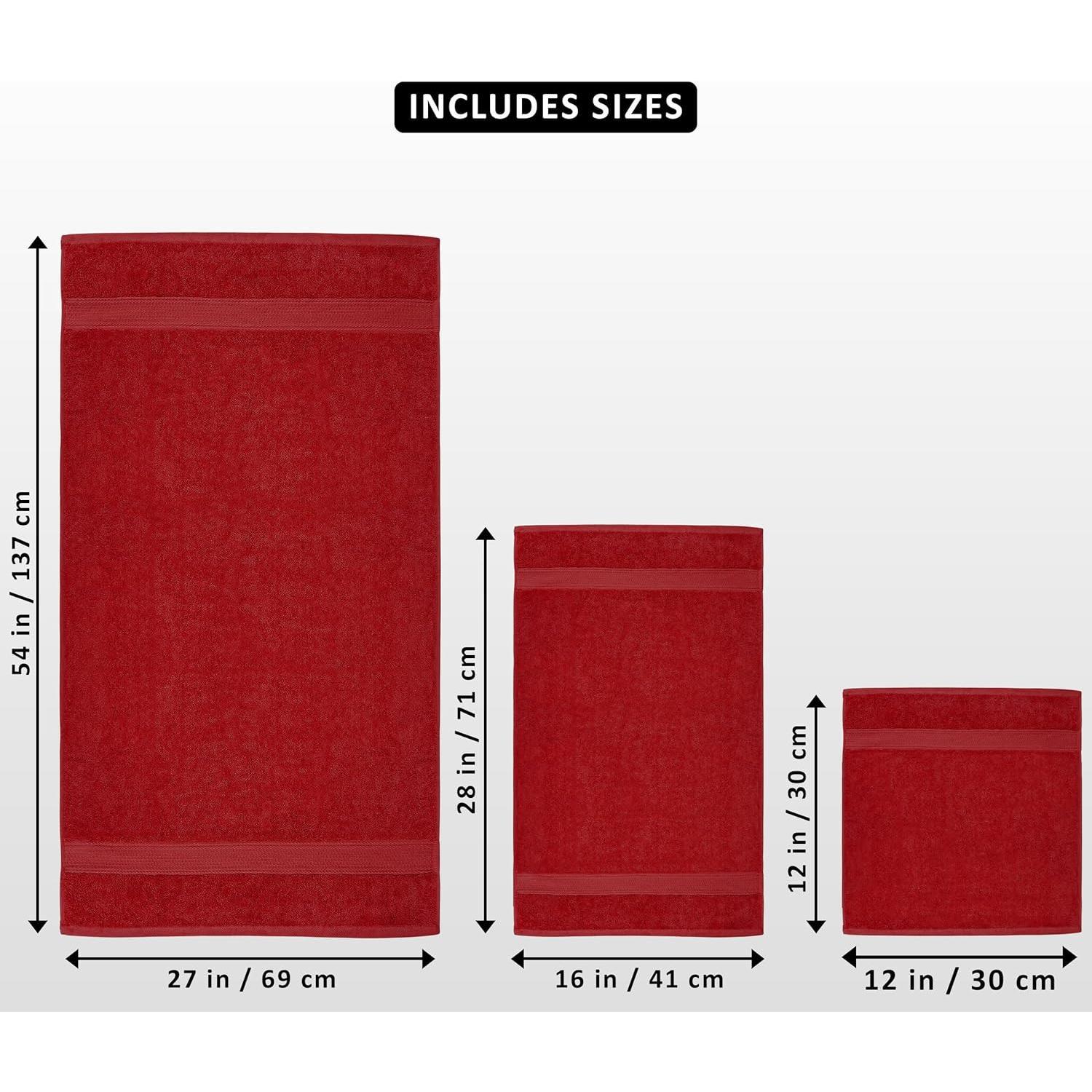 8 count Luxury Towel Set Majestic Plush, Super Absorbent & Quicker-to-Dry, Thick Ring Spun for Bathroom, & Hotel 2 Bath, 2 Hand, 4 Washcloths,Red 8 count Luxury Towel Set Majestic Plush, Super Absorbent & Quicker-to-Dry, Thick Ring Spun for Bathroom, & Hotel 2 Bath, 2 Hand, 4 Washcloths,Red