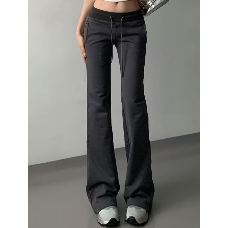 Drawstring Flare Leg Pants, Casual Forbidden Pants For Spring & Summer, Women's Clothing Drawstring Flare Leg Pants, Casual Forbidden Pants For Spring & Summer, Women's Clothing