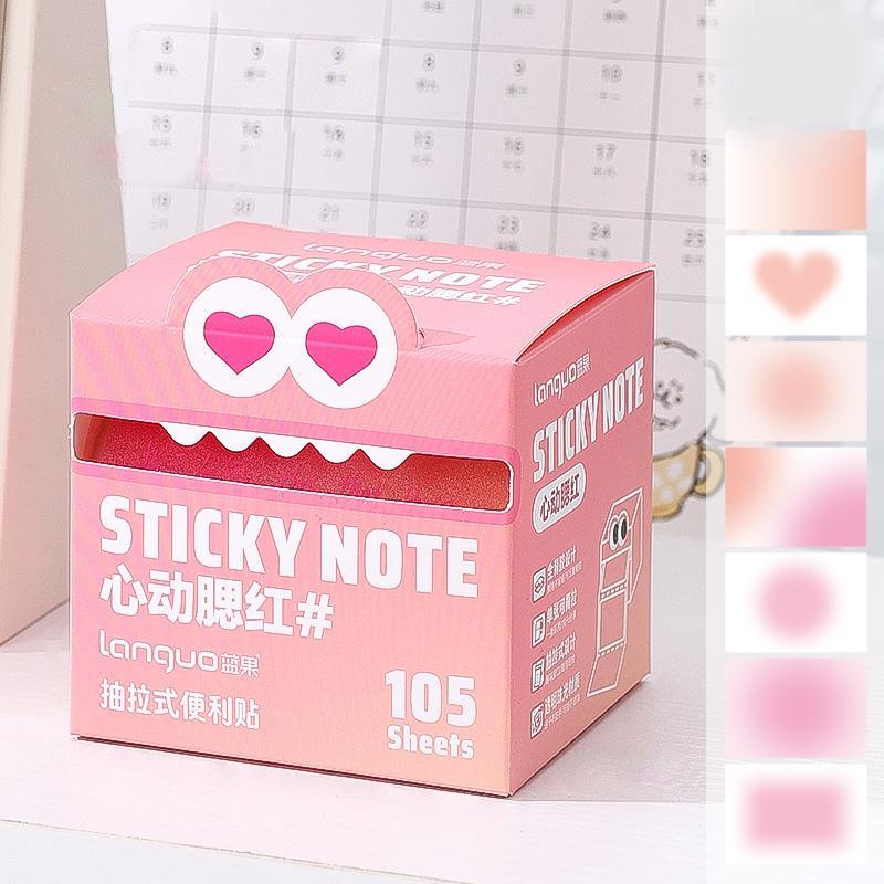 Random Color Cute Monster Pattern Sticky Notes, 105pcs/box Creative Multi-Purpose Sticky Notes, Sticky Memo Pads for Home, School and Office, Sticky Labels