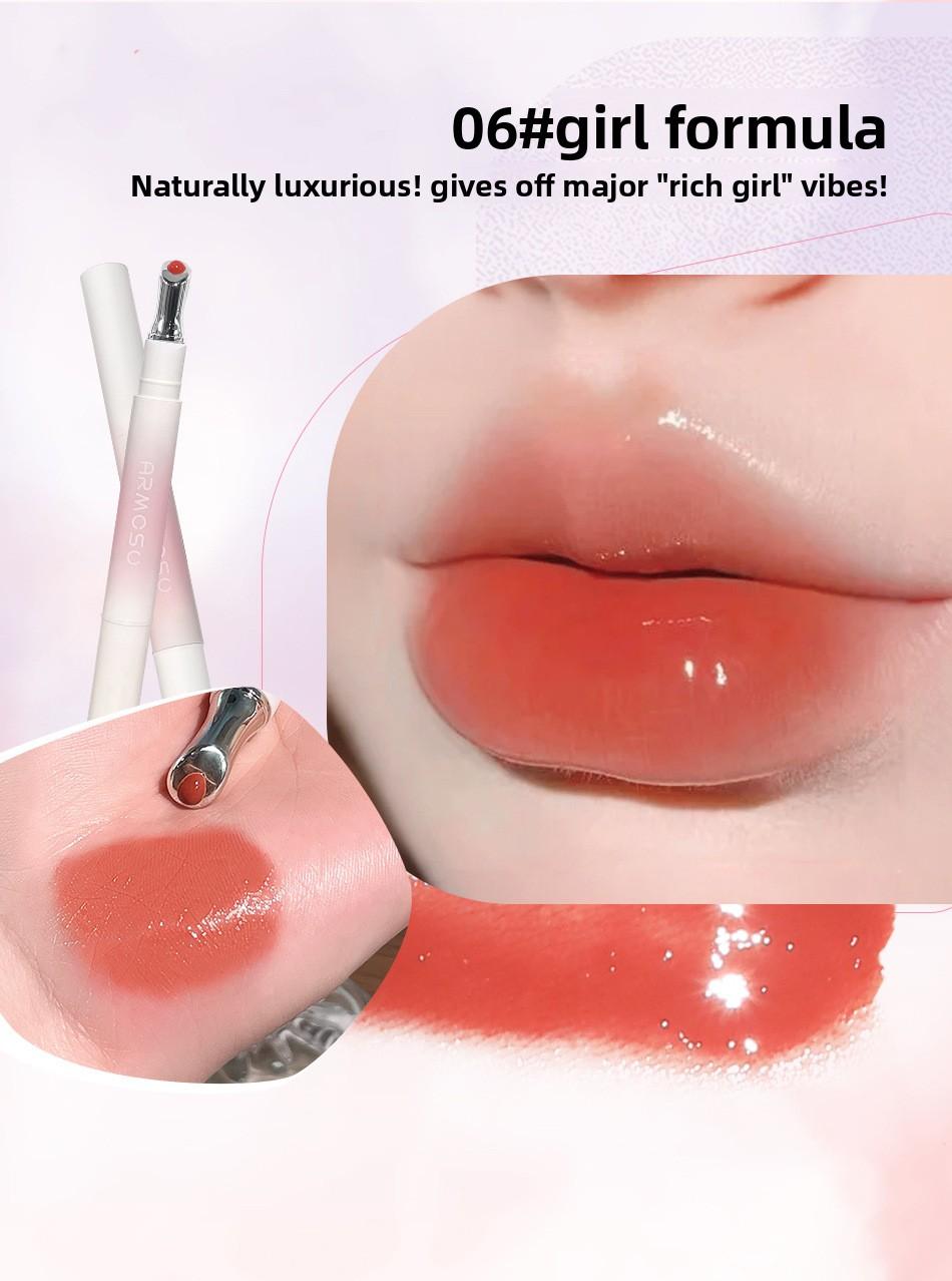 armosu Moisturizing Lip Gloss for Plump Lips, Non-Fading, Non-Drying, Nude Color, Brightening, Moisturizing, Hydrating, Mirror-Finish Lip Glaze