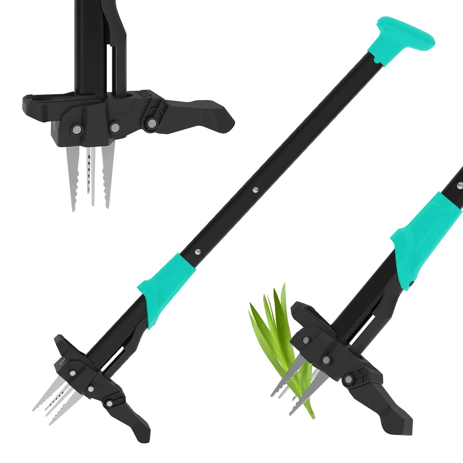 Garvee Weed Puller Tool with Long Handle- 4-Claw Stand Up Remover 40" Easy-Eject Mechanism Manual Weeders Weeding Tools Gardening