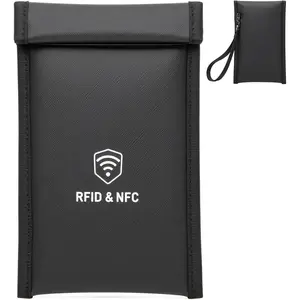 Military Grade Faraday Bags for Phones [5G/Bluetooth/WiFi/GPS] Signal Blocker, Fireproof Waterproof Anti-Scratch with Detachable Wrist Strap, RFID Blocking Anti-Tracking Pouch