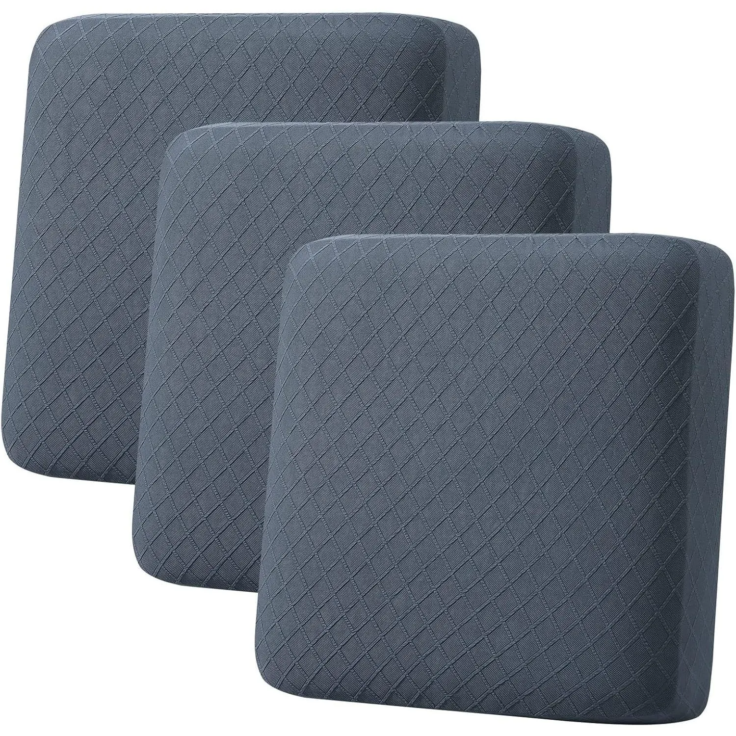 Couch Cushion Covers, Sectional Couch Sofa Covers Washable, Lattice, Stretch Sofa Seat Cushion Cover for Indoor/Furniture (3 Pieces, Grey)