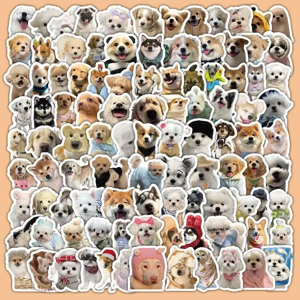 100pcs Dog Stickers, Cute Realistic Puppy Decals, Adorable Pet Decorations, Handmade Journal Stickers, Perfect for DIY Projects, Scrapbooking Stickers