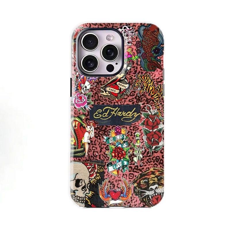 Ed Hardy Inspired Skull & Rose Phone Case | Punk Y2K Phone Protection|Vintage Aesthetic case for iPhone17 ProMax /16/15/14/13/12/11 Plus for Samsung phones, suitable for both men and women,  Perfect Gift for Women Men.A gift for the fans