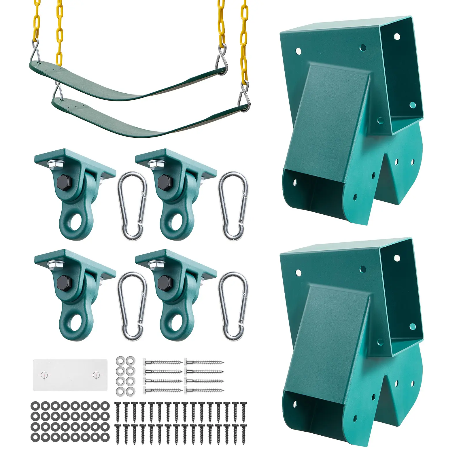 Swing Set Brackets, Heavy Duty A Frame Set Hardware, 1250 lbs / PC Max Load Capacity, Steel + Alunminum Alloy Construction, Versatile Use