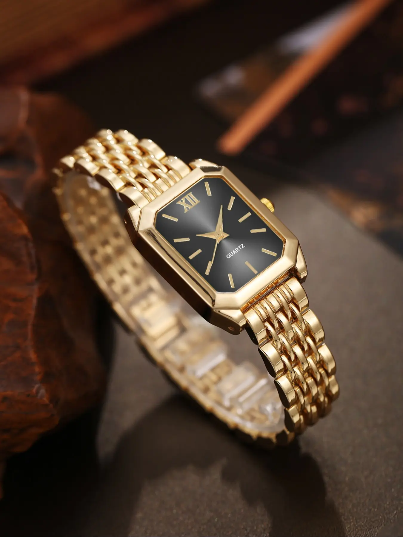 French Fashion Rectangular Watch, Casual Analog Quartz Watch for Women, Perfect Gift for All Occasions