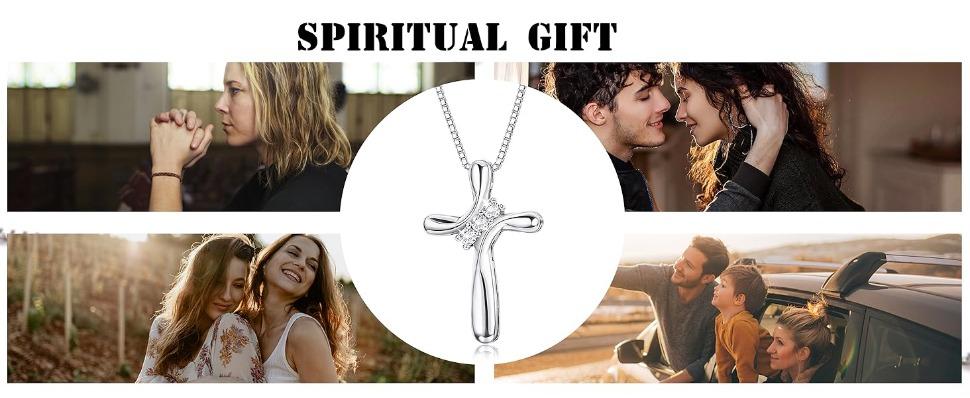 FUNRUN 925 Sterling Silver Cross Necklace for Women with 1MM Box Chain 18 Inches Iron Cross Necklace Daily Clothing Decor,Trendy All-match&