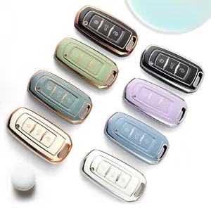 3 Buttons TPU Car Flip Key Case Cover Shell For Geely Atlas Boyue NL3 EX7 SUV GT GC9 Emgrand X7 Borui Auto Holder Accessories