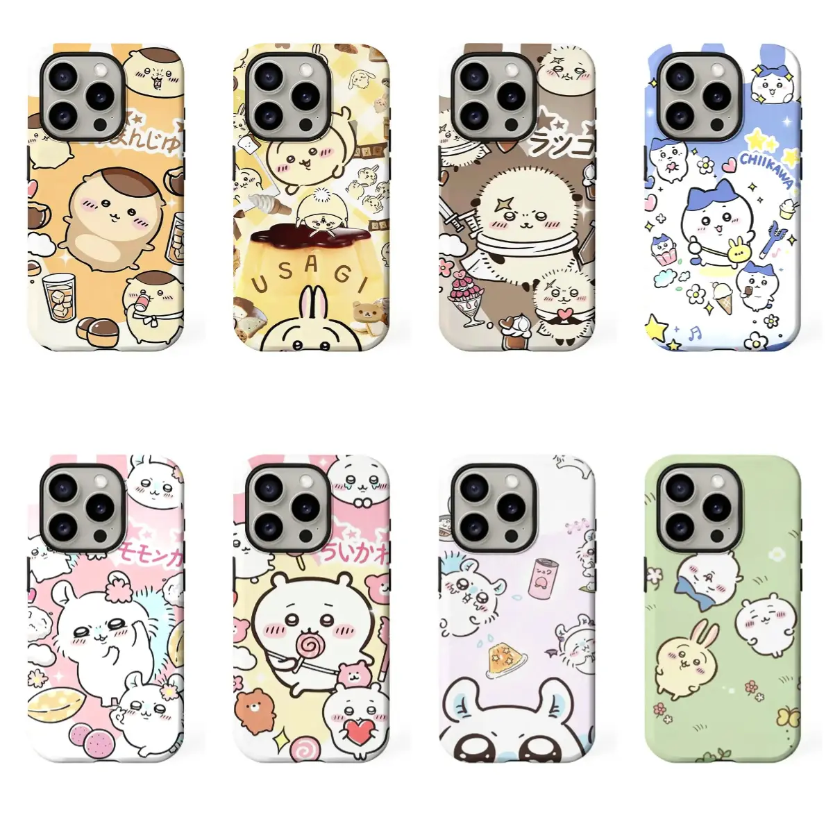 Chiikawa Usagi & Hachiware Cute Cartoon Art Multi-Model Phone Cases - Fits iOS iPhone Series (12/13/14/15/16 Pro Max/Plus, 17 Pro Max/Air), Cute Accessories, Ideal Holiday Gift