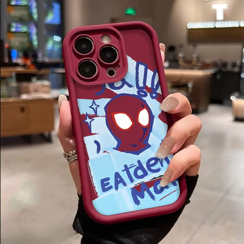 Fresh Graffiti Style Cartoon Spider-Man Fun Avatar Illustration Pattern phone case,all inclusive protection anti slip and anti drop,TPU soft case, for iPhone 17 16 15 14 13 12 11 PROMAX PRO  Plus fashionable and trendy men's and women's gift phone cases