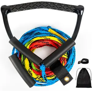 75FT Radius Handle 4-Section Floating Wakeboard Tow Rope for Waterskiing Wakeboarding Kneeboarding Watersports