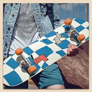 skateboard carry Skateboards for Beginners,31 * 8 inches Complete Skateboards for Kids,Boys,Girls and Adults,7 Layer Maple Wood,Double Kick Deck Concave Standard and Tricks Skateboard skater  xl