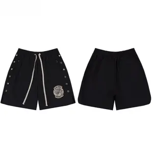 SAINT VANITY Embroidered Casual Sports Shorts, Men's Streetwear, Elastic Waist, Loose Fit, Summer Outfit, Trendy Athletic Shorts, Hip Hop Fashion, 2026 Summer, Memorial Day & 4th of July