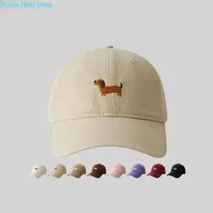 Dachshund Embroidered Snapback Baseball Cap, Unisex Soft Breathable UV Protection Outdoor Hat