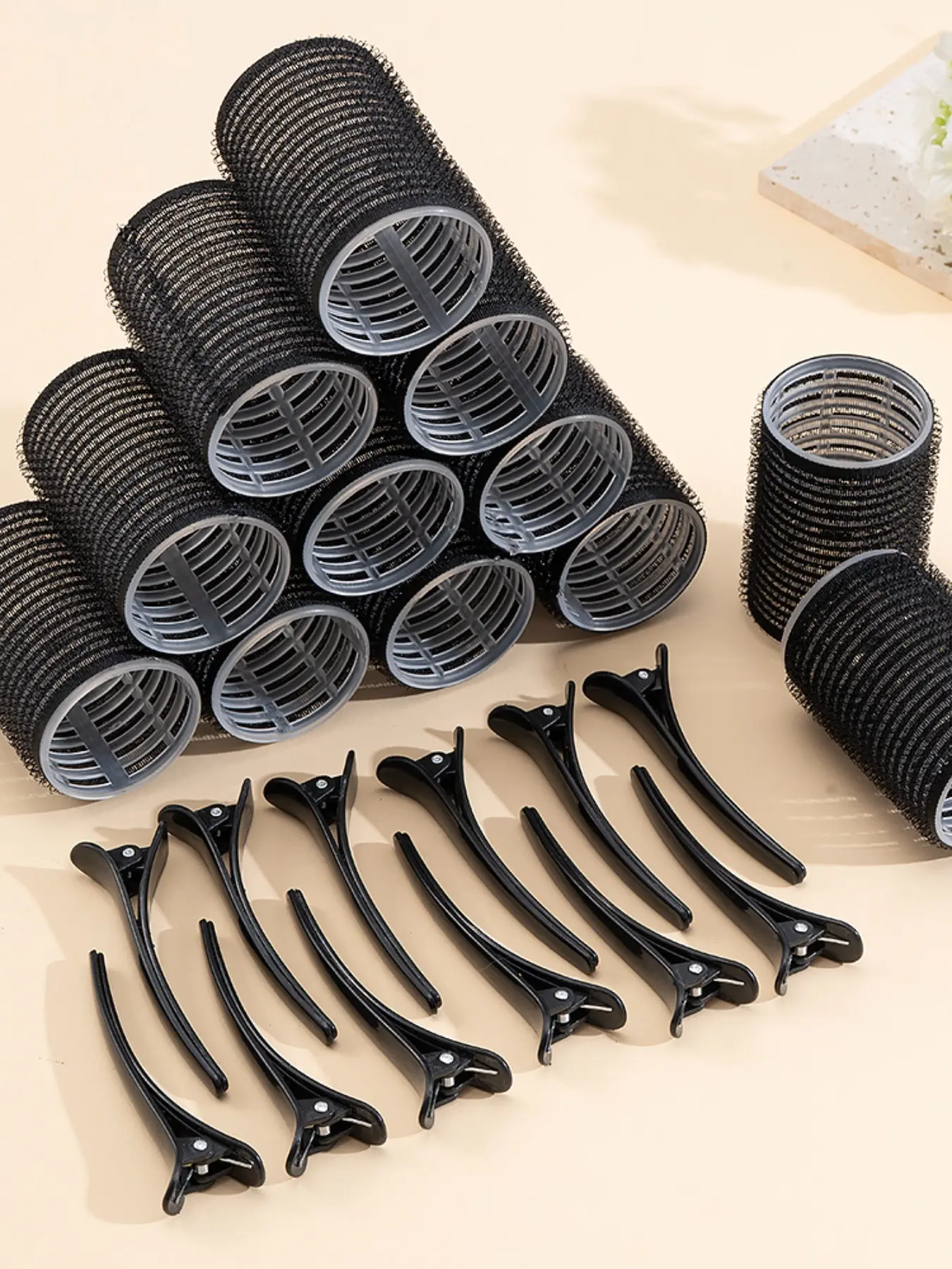 24pcs/Set Self Grip Hair Rollers No Heat Hair Clip Curlers Heatless Curls Hair Bangs Volume Self-adhesive Hook DIY Styling Tools