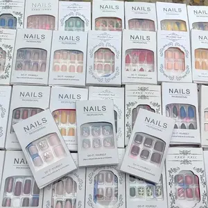 Essential set for boosting your looks, 9-box nail sticker set • Random mix, nail stickers • Shiny and soft stripes, floral, animal prints, and heart patterns • Enjoy salon-quality nails at home easily • Colorful mixed designs • Suitable for hands and feet