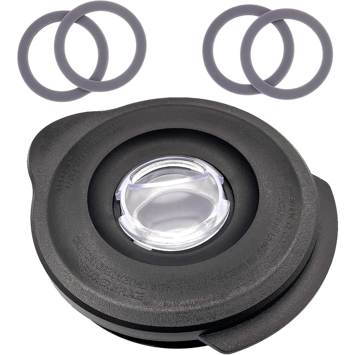 Blender 6-Cup Glass Jar Lid Cover Compatible with Classic Series, Galaxie and Pro 1200 Blender, Replace BLSTAL-W00 for Blender Jar 124461-000-000 178891-000-000, 4Pcs Gaskets O-Rings