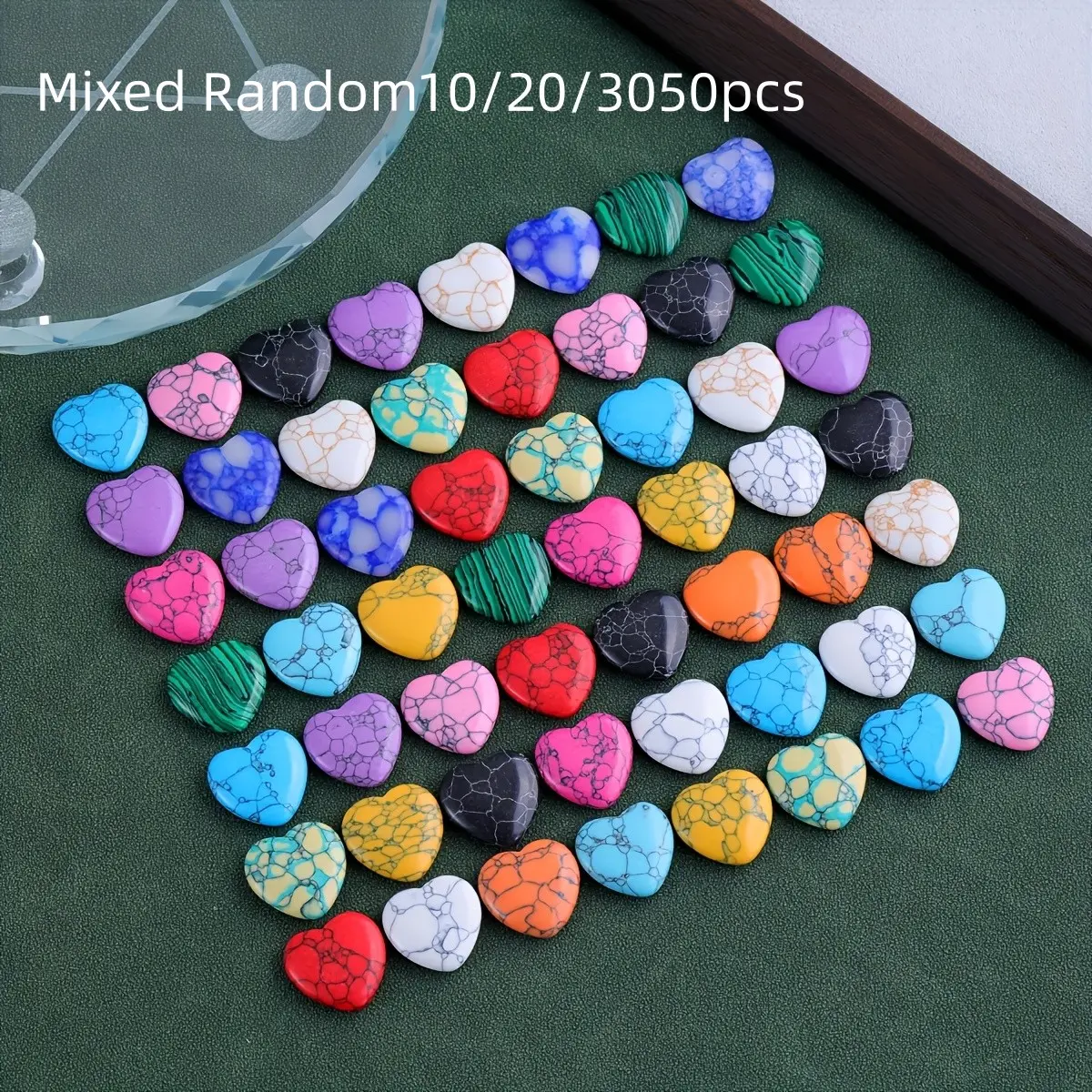 Vibrant Heart-Shaped Crystal Gems, Symbolizing Love & Harmony, Perfect Gift, DIY Jewelry Decoration, Random Beautiful Colors, 10/20/30/50pcs