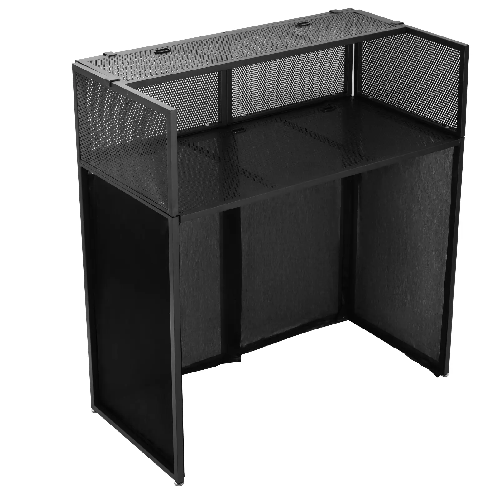 DJ Stand Booth Keyboard Stand Synth Stand Adjustable DJ Booth Panel Black White Scrims Carrying Bag for Show Gathering Party Bar Private Events Clubs