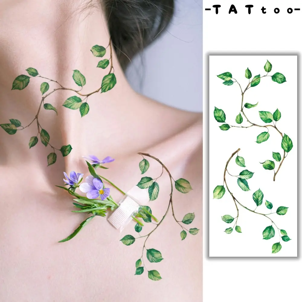 5 Sheets Leaf & Vine Temporary Tattoo Stickers for Women, Waterproof Fake Tattoos for Large‑Area Decor on Arms, Chest, Back, Ideal for Music Festival, Cosplay & Holiday Party Ornaments