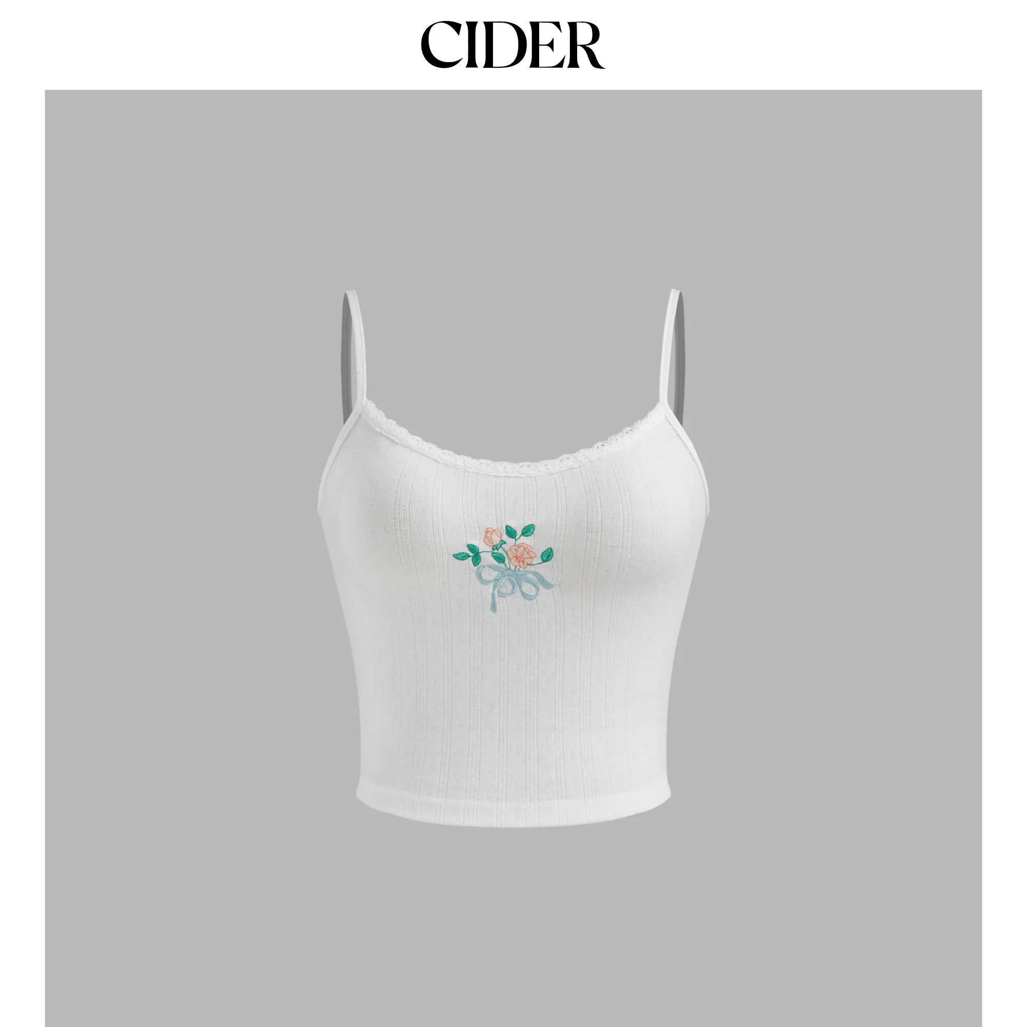 Cider [size 0-26] Scoop Neckline Floral Embroidery Crop Cami Top SummerWins SummerFinds
