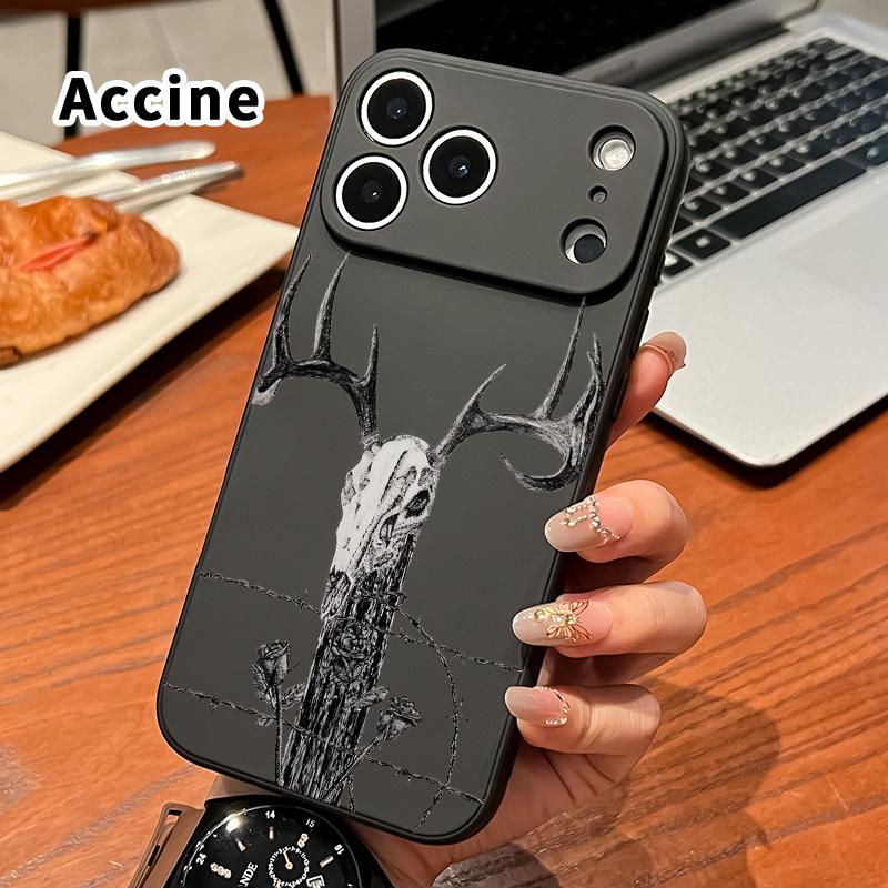 Skull, Roses, Barbed - Wire Pattern Straight Edge Phone Case Soft Phone Case for iPhone 17 16 Pro Max 15 Plus 14 13 12 11 Air XR E XS Plus Shockproof Drop Protection Rugged Durable Silicone Cover